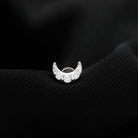 Rosec Jewels-Moissanite Crescent Moon Helix Earring in Gold