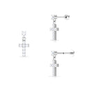 Rosec Jewels-Moissanite Cross Dangly Earring for Helix Piercing