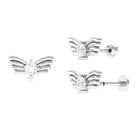 Rosec Jewels-Round Moissanite Bird Earring for Helix Piercing