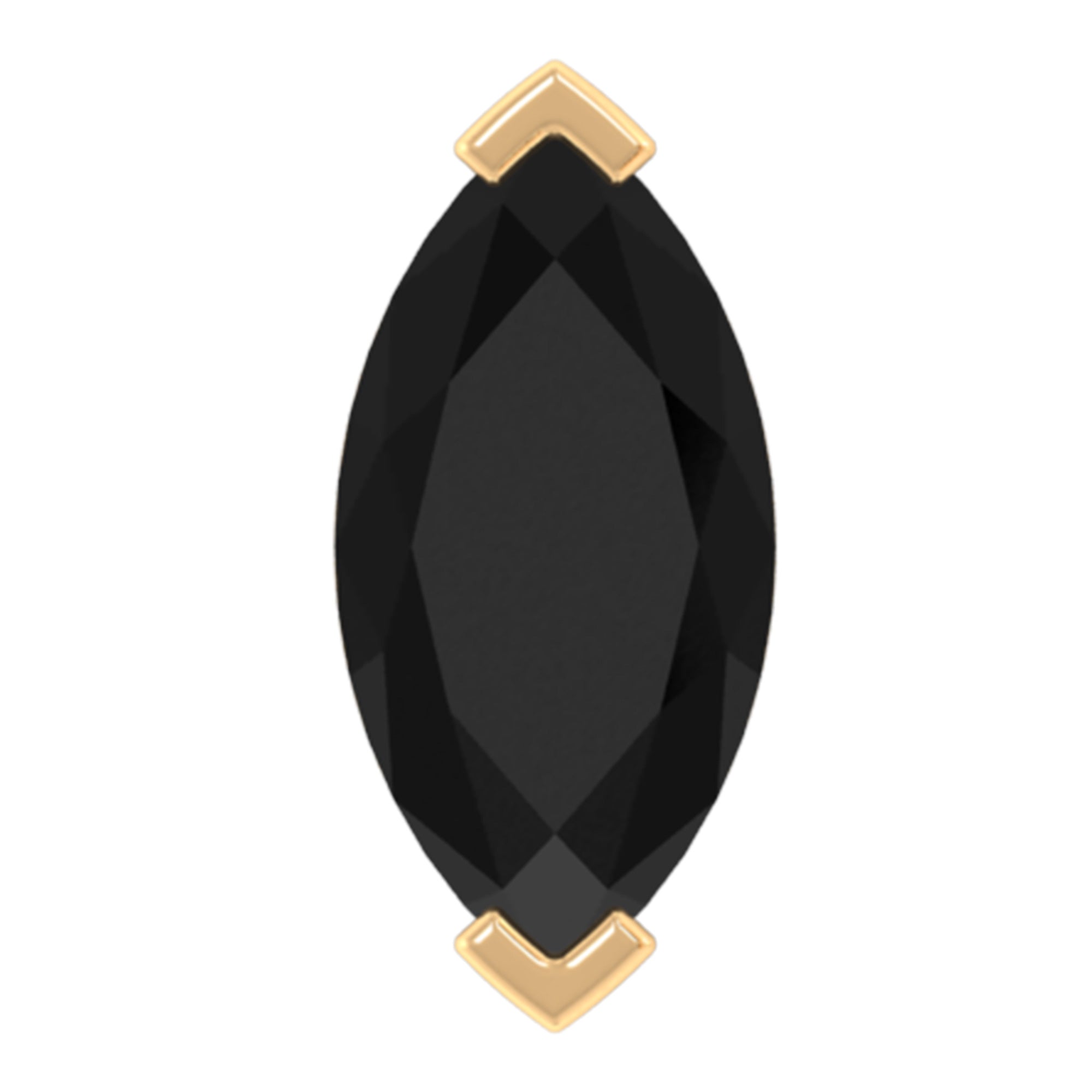 Rosec Jewels-Marquise Black Onyx Solitaire Conch Earring