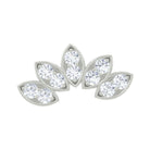 Natural Round Diamond Flower Earring for Helix Piercing Diamond - ( HI-SI ) - Color and Clarity - Rosec Jewels