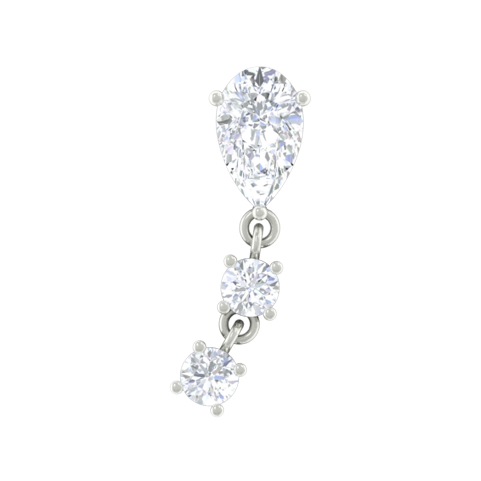 Rosec Jewels-Minimal Diamond Dangle Earring for Helix Piercing