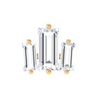 Rosec Jewels-Triple Baguette Moissanite Earring for Cartilage Piercing