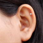 Rosec Jewels-Dainty Round Diamond Conch Earring in Prong Setting