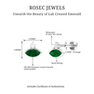 Rosec Jewels-Marquise Cut Created Emerald Helix Earring with Moissanite