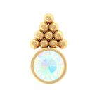 Rosec Jewels-Bezel Set Ethiopian Opal Conch Stud Earring with Beaded Gold