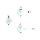 Rosec Jewels-Bezel Set Ethiopian Opal Tragus Earring with Beaded Gold