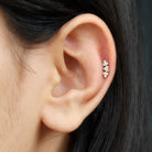 Rosec Jewels-Unique Moissanite Cartilage Climber Earring in Gold