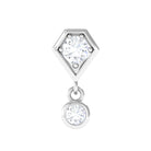 Round Cut Natural Diamond Simple Drop Helix Earring in Gold Diamond - ( HI-SI ) - Color and Clarity - Rosec Jewels