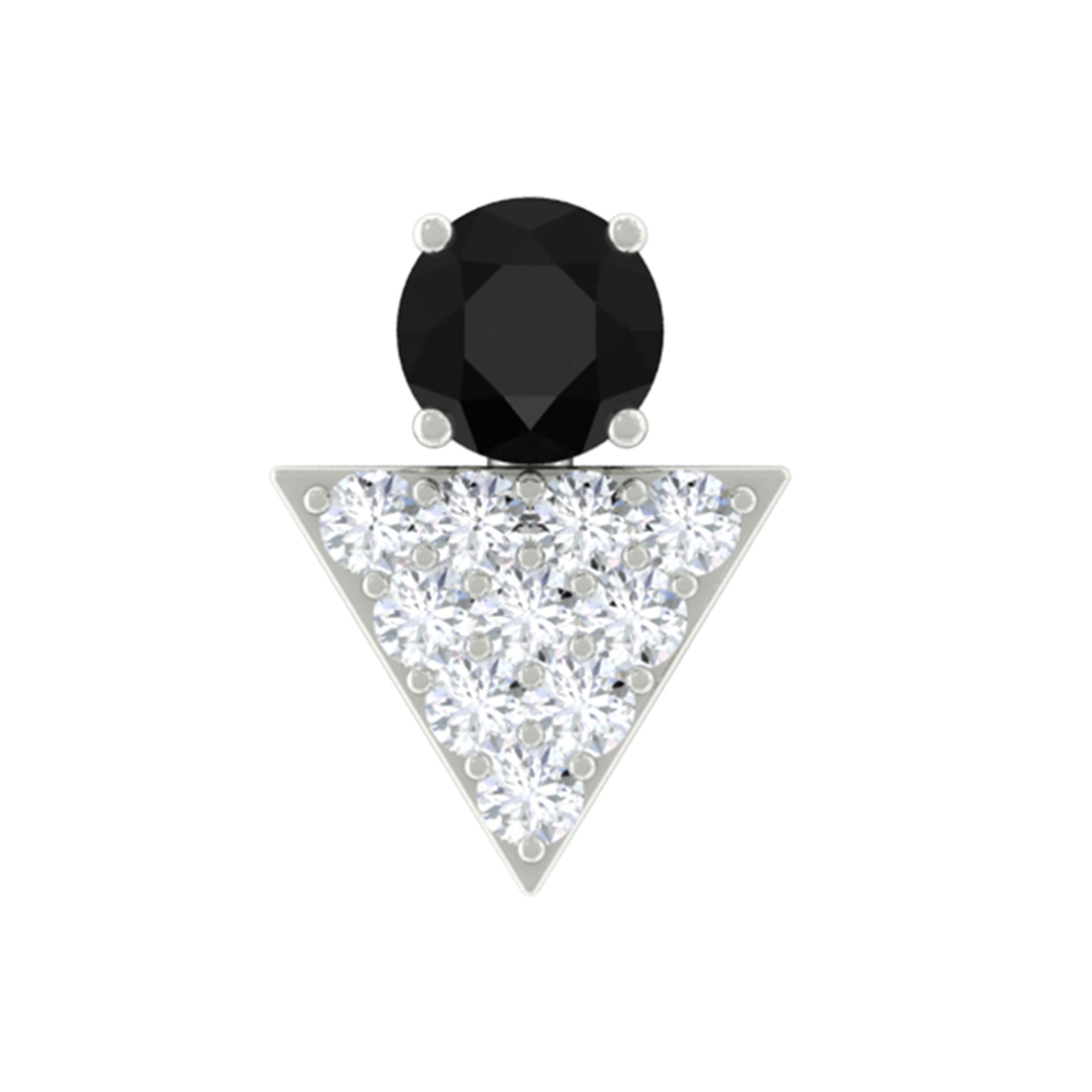 Rosec Jewels-Black Onyx and Diamond Triangle Cartilage Earring in Gold