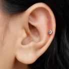 Rosec Jewels-Dainty Blue Sapphire and Diamond Helix Earring