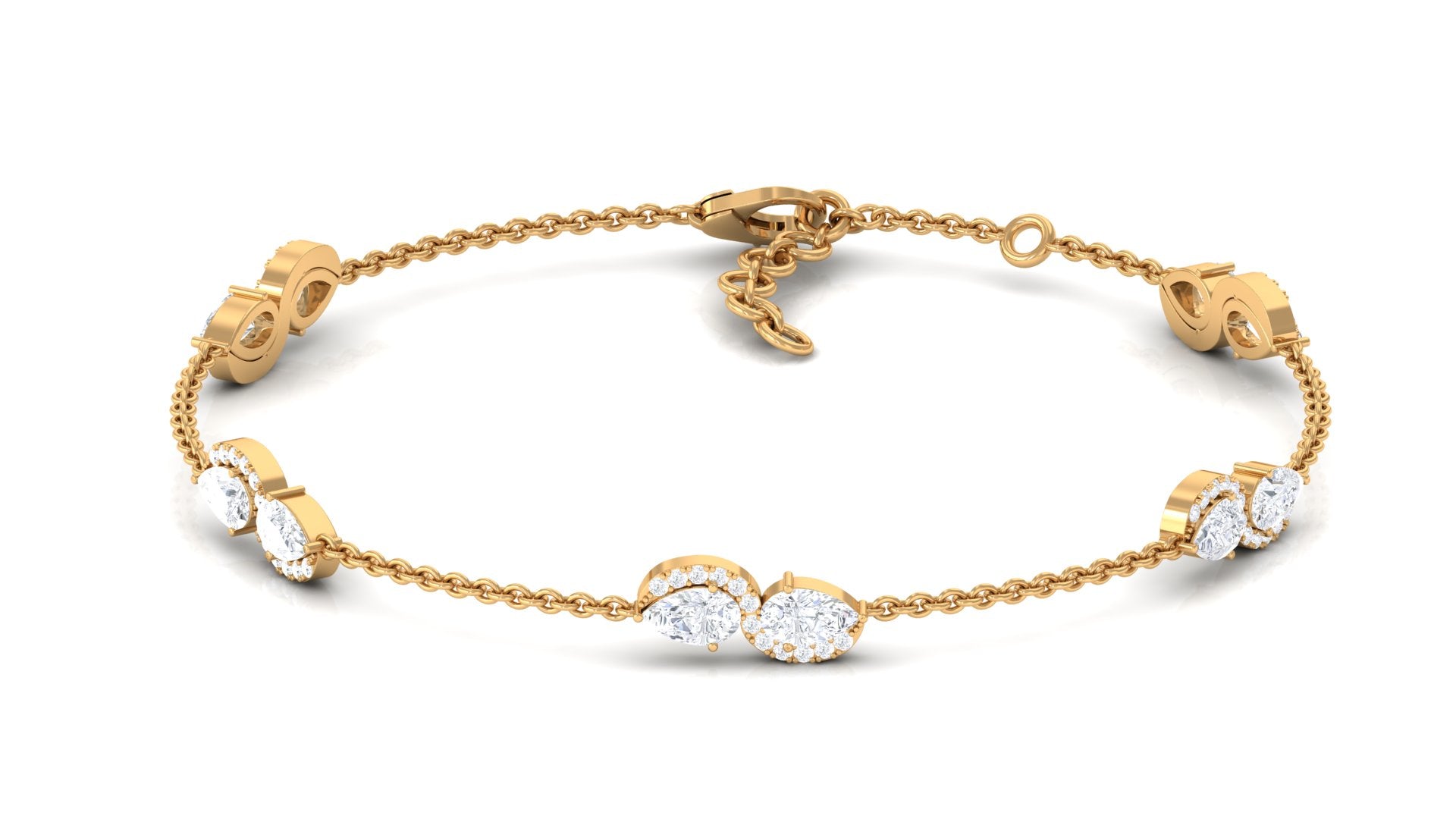 Rosec Jewels-Classic Lab Grown Diamond Station Chain Bracelet