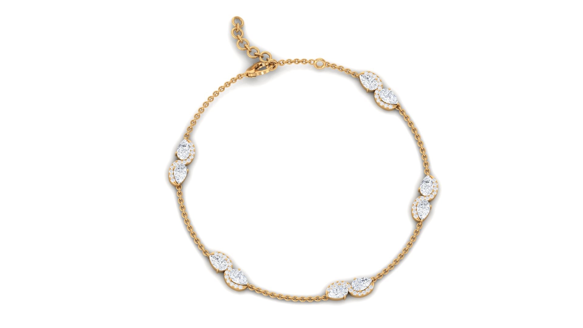 Rosec Jewels-Classic Lab Grown Diamond Station Chain Bracelet