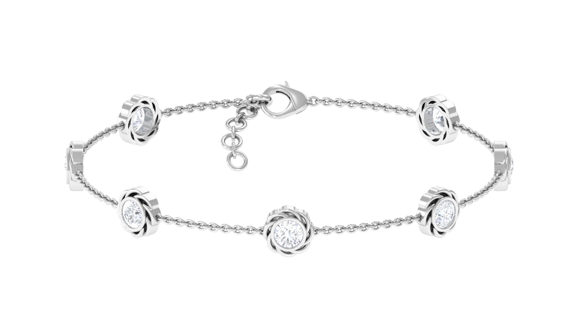 Rosec Jewels-Lab Grown Diamond Station Chain Bracelet