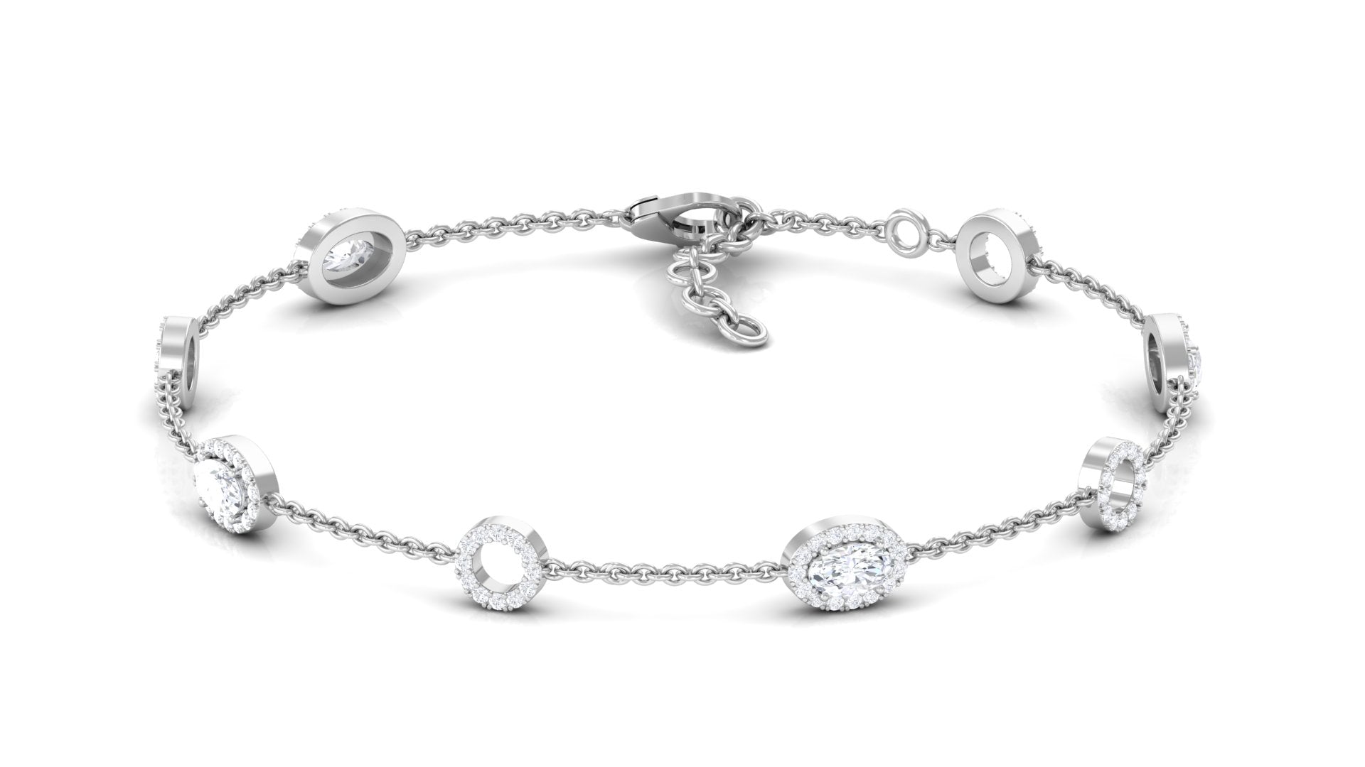 Rosec Jewels-Lab Grown Diamond Bridal Station Chain Bracelet