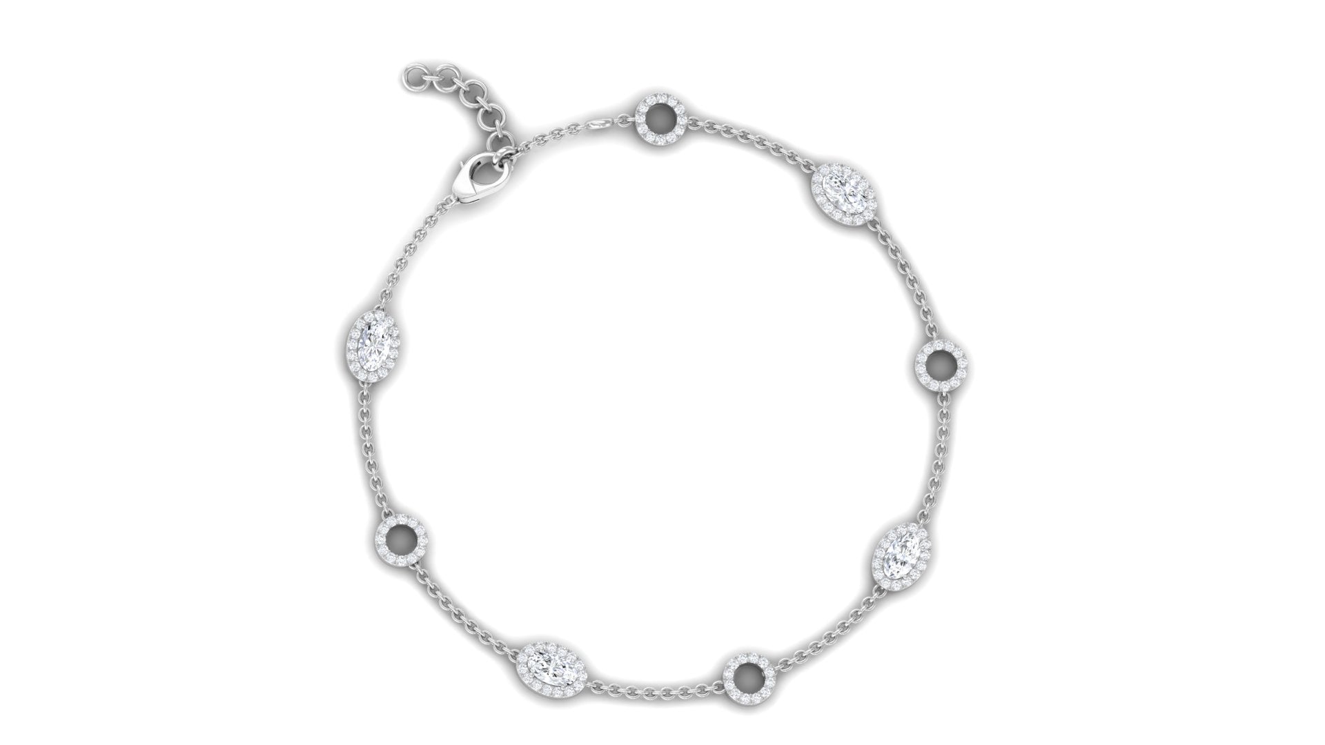 Rosec Jewels-Lab Grown Diamond Bridal Station Chain Bracelet