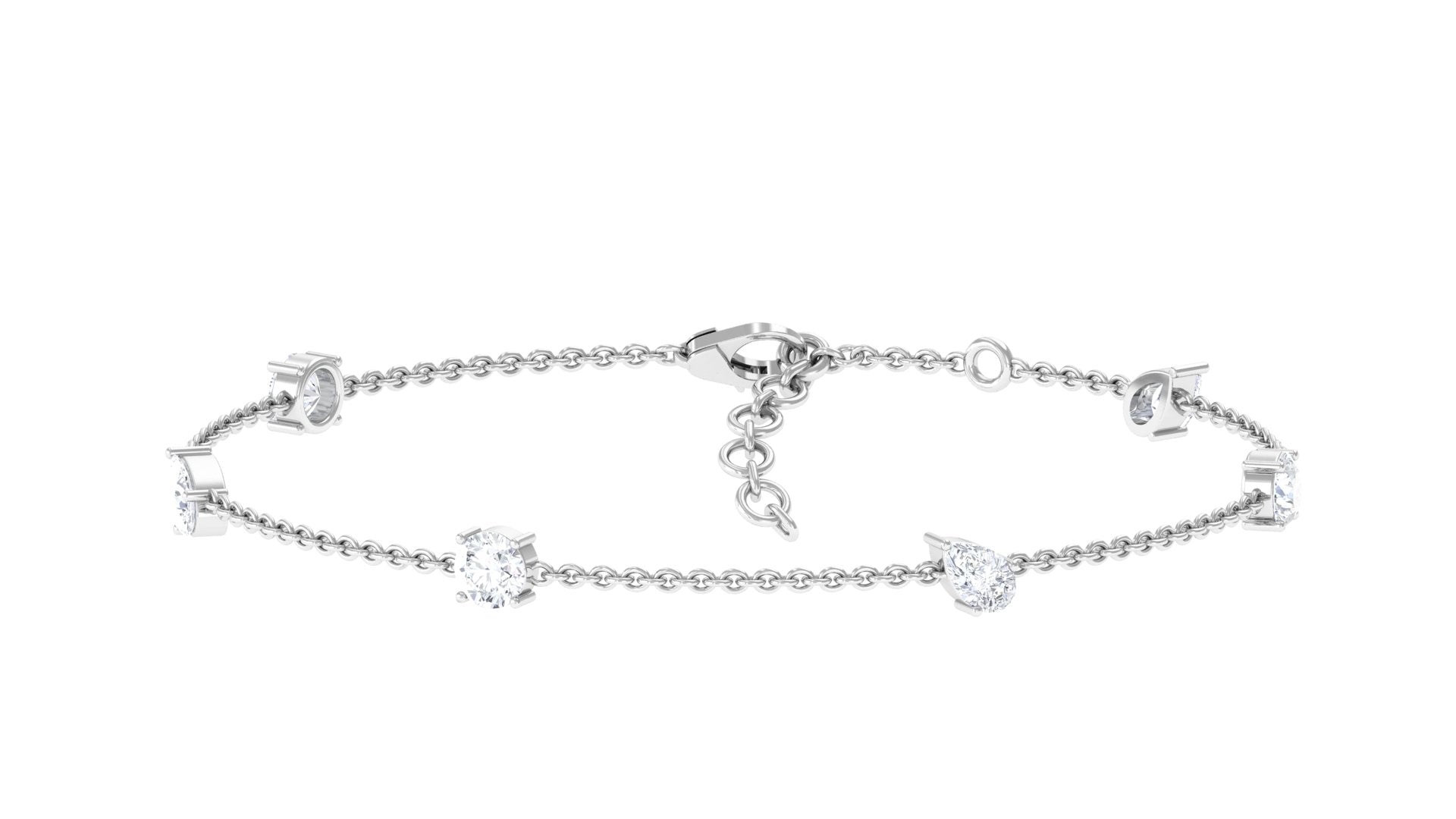 Rosec Jewels-Certified Lab Grown Diamond Stackable Chain Bracelet