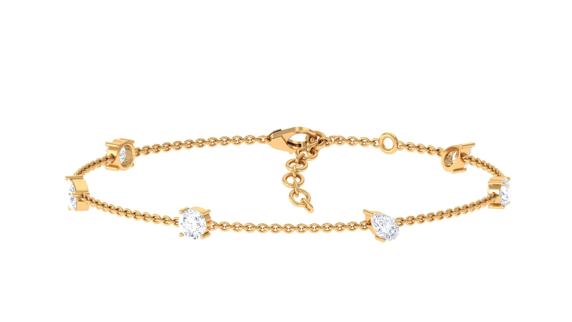 Rosec Jewels-Certified Lab Grown Diamond Stackable Chain Bracelet