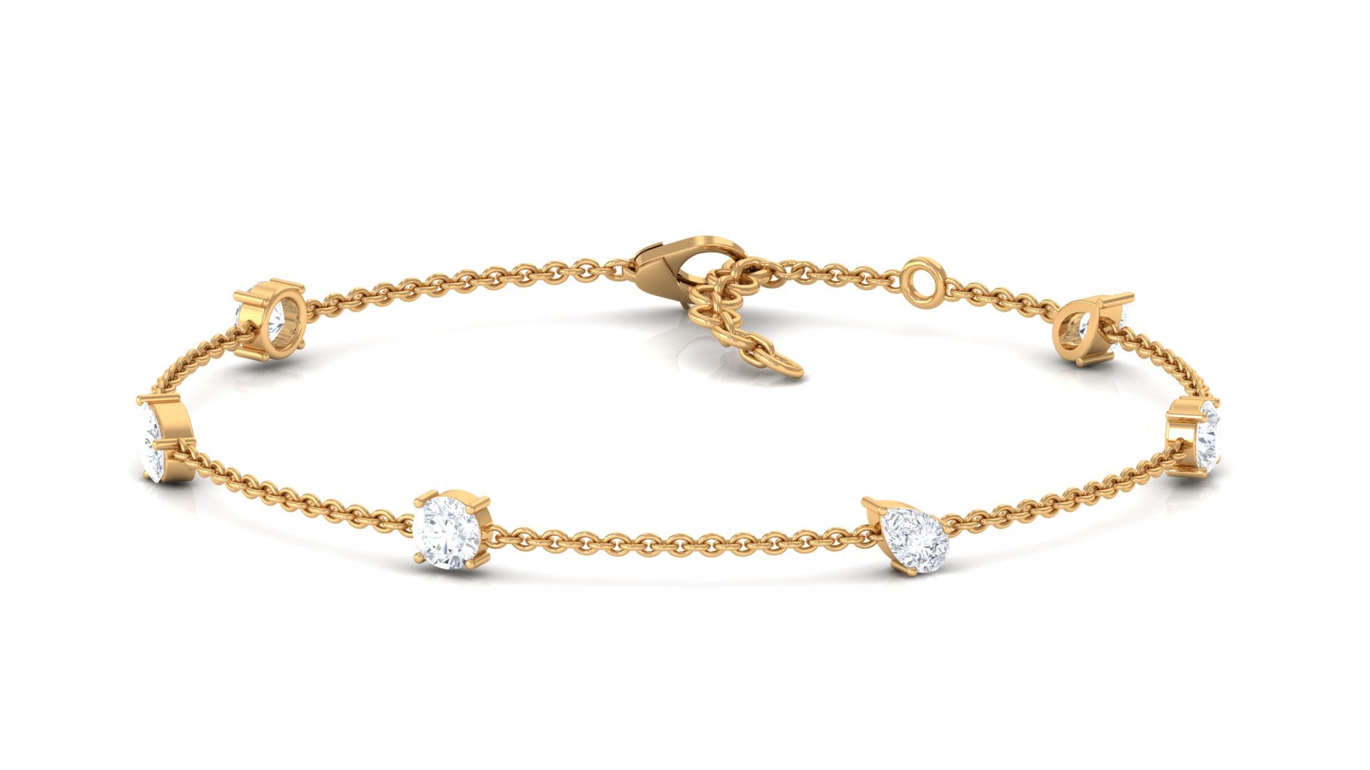 Rosec Jewels-Certified Lab Grown Diamond Stackable Chain Bracelet