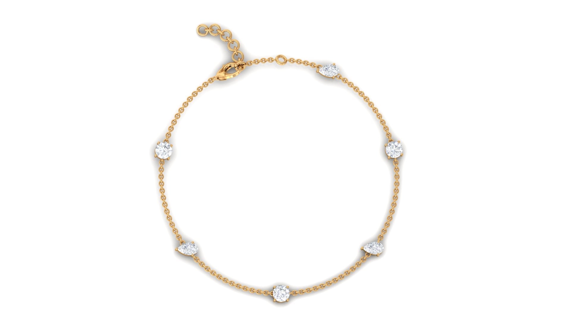 Rosec Jewels-Certified Lab Grown Diamond Stackable Chain Bracelet