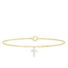 Rosec Jewels-0.25 CT Certified Diamond Chain Bracelet with Cross Charm