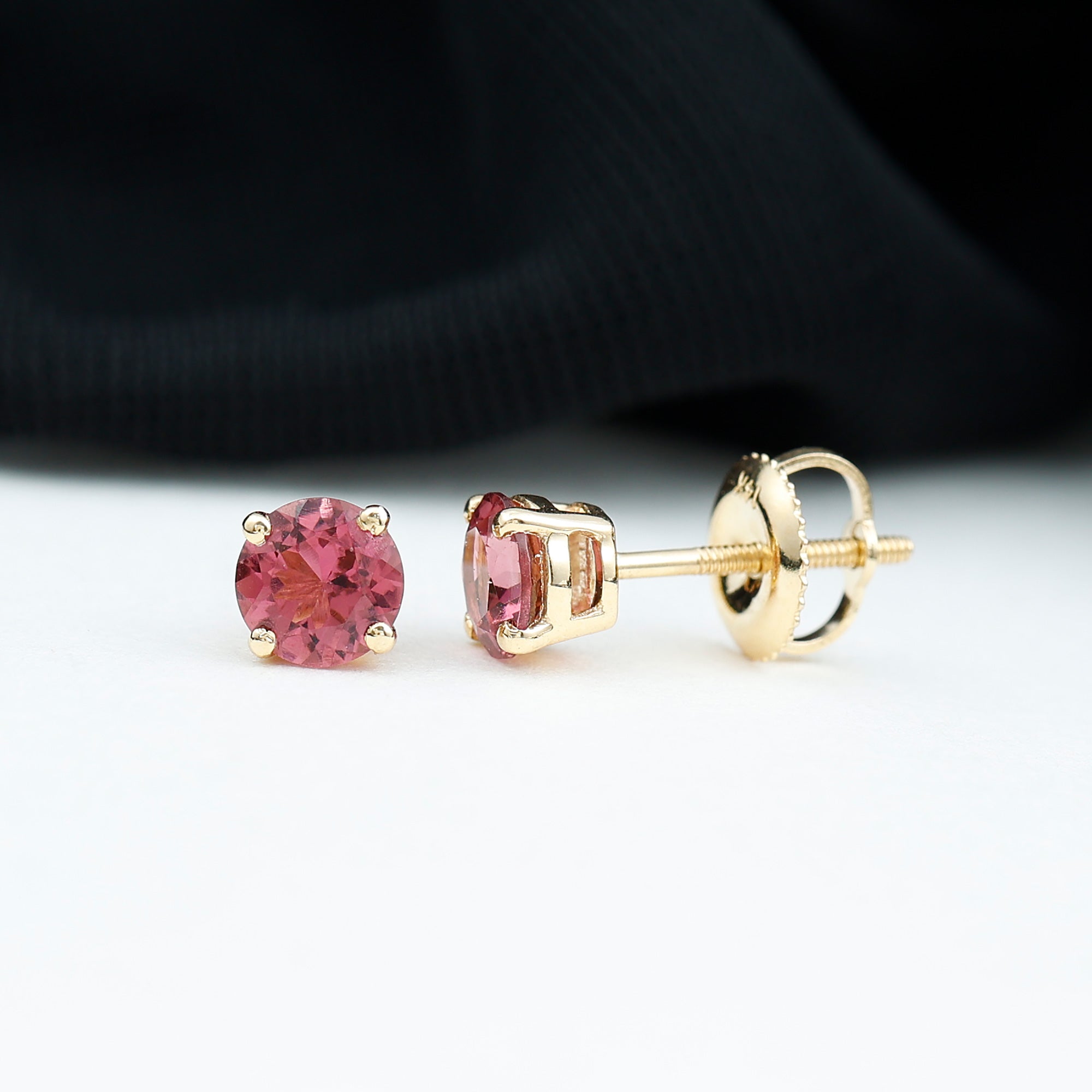 Raw retailer Pink Tourmaline Stud Earrings, October Birthstone Earrings