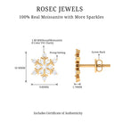 0.75 CT Moissanite Snowflake Stud Earrings Moissanite - ( D-VS1 ) - Color and Clarity - Rosec Jewels