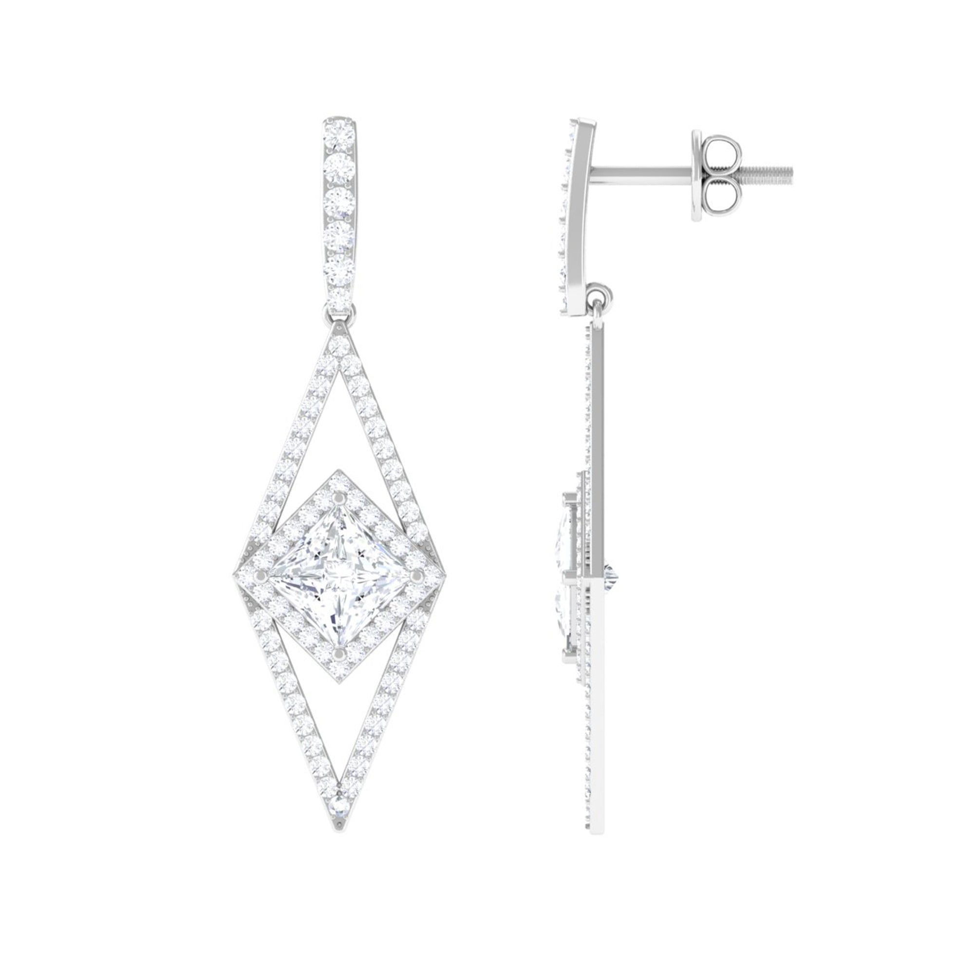 Rosec Jewels-Certified Lab Grown Wedding Dangle Earrings