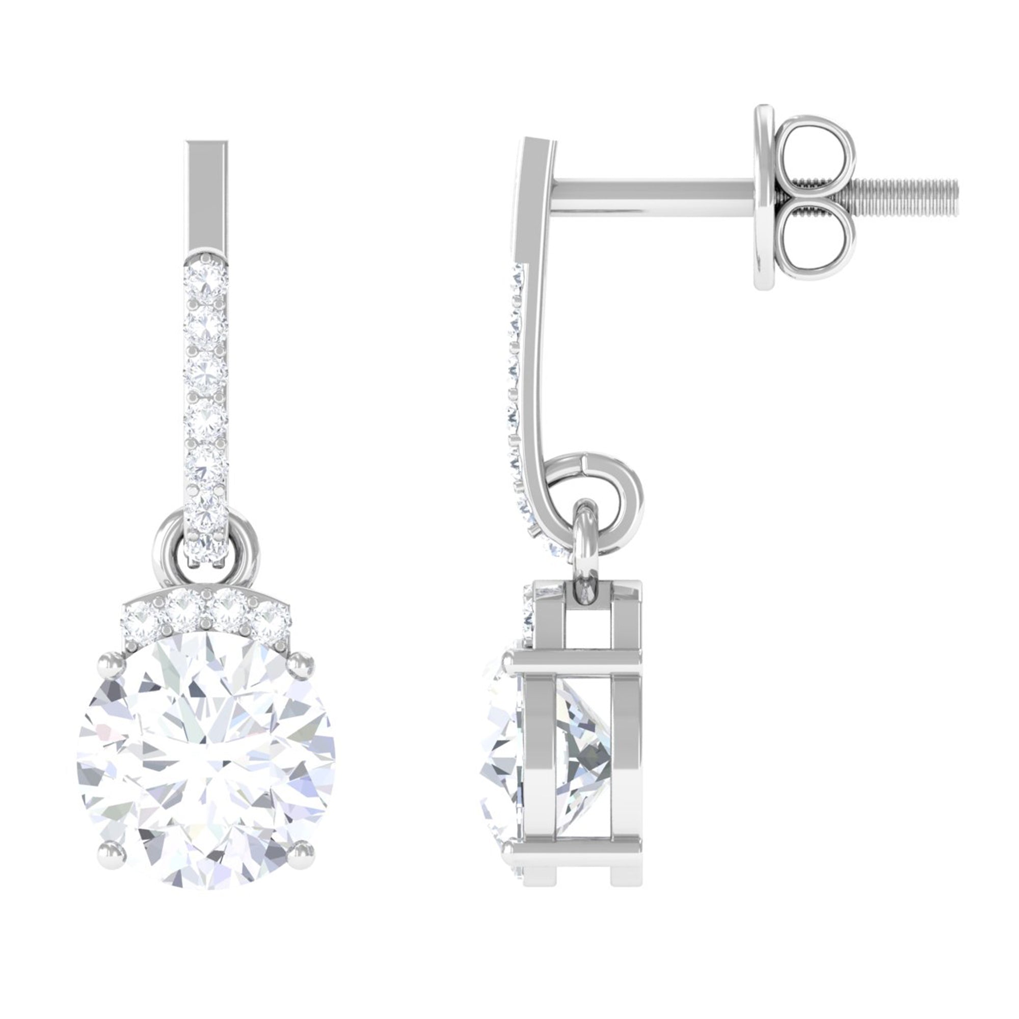 Rosec Jewels-Certified Lab Grown Diamond Bridal Drop Earrings