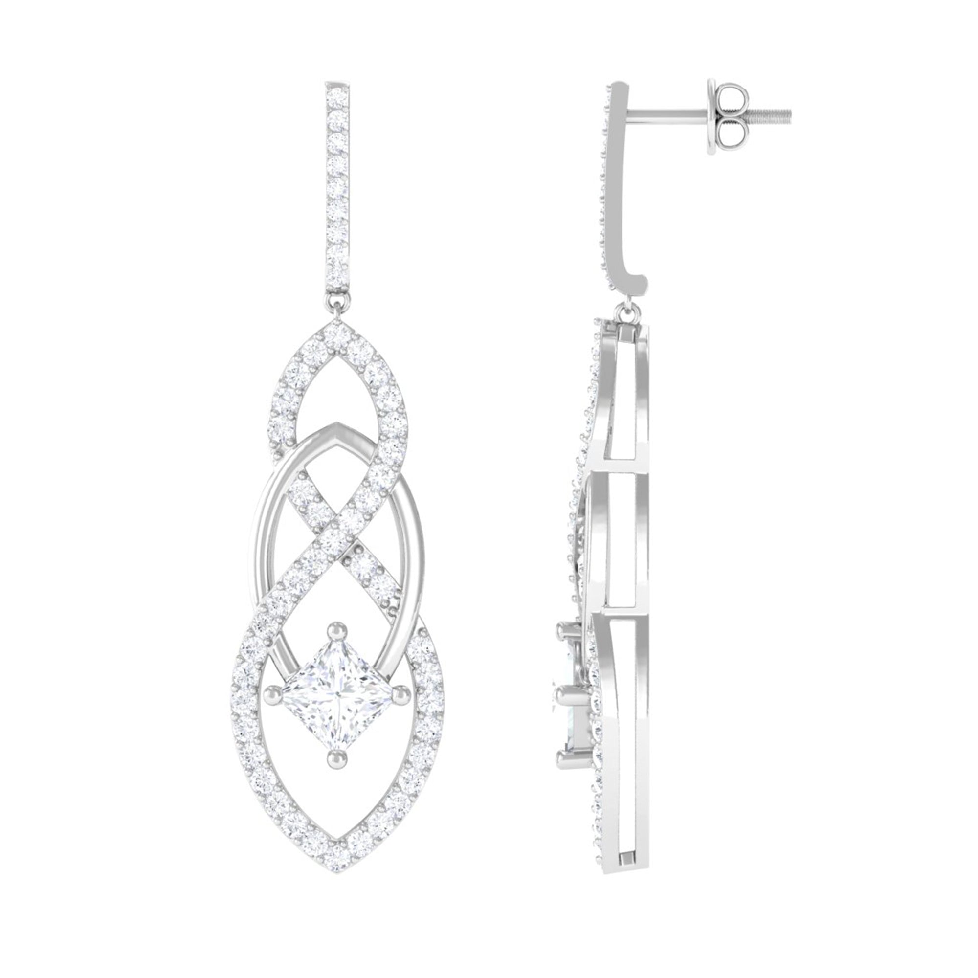 Rosec Jewels-Certified Lab Grown Bridal Dangle Earrings