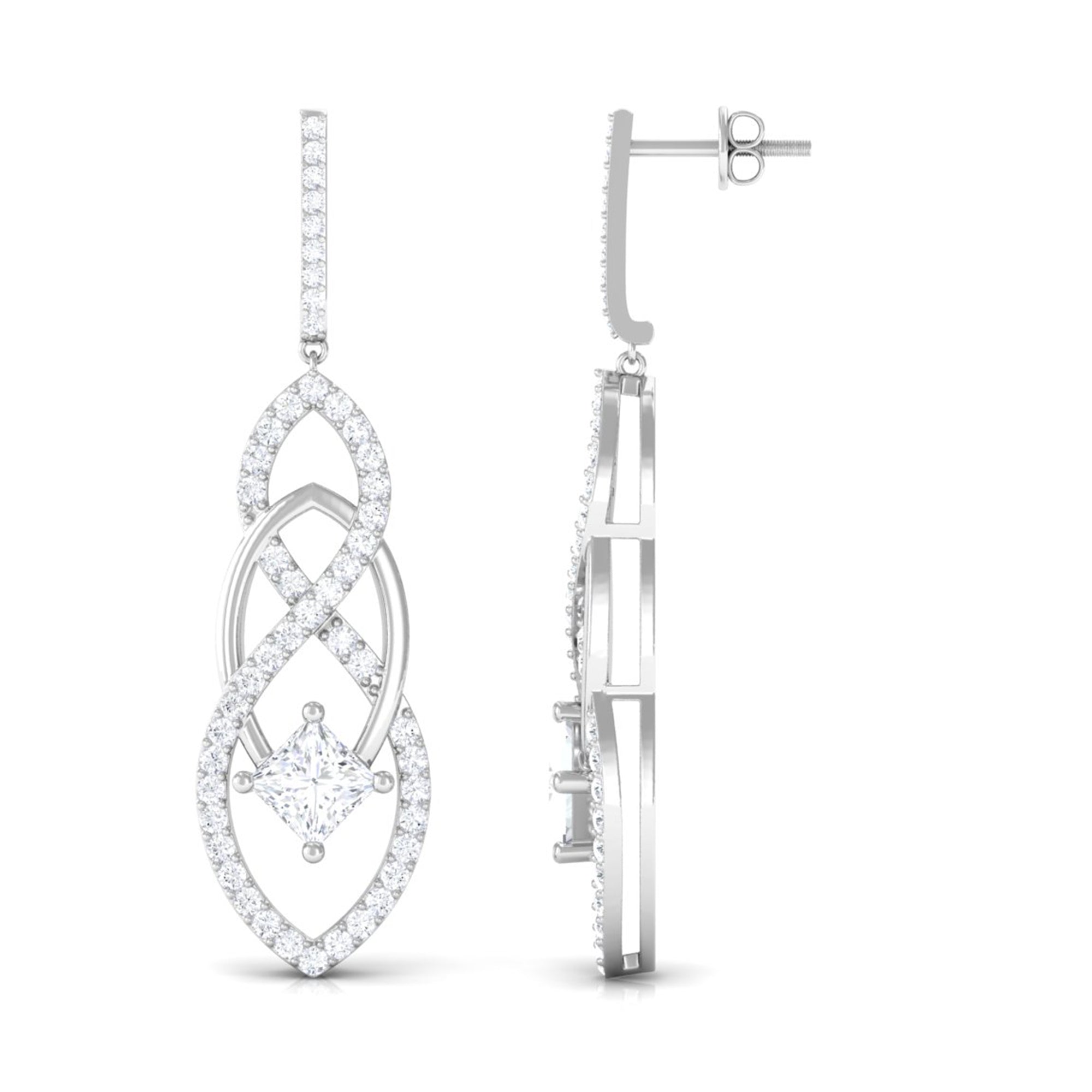 Rosec Jewels-Certified Lab Grown Bridal Dangle Earrings