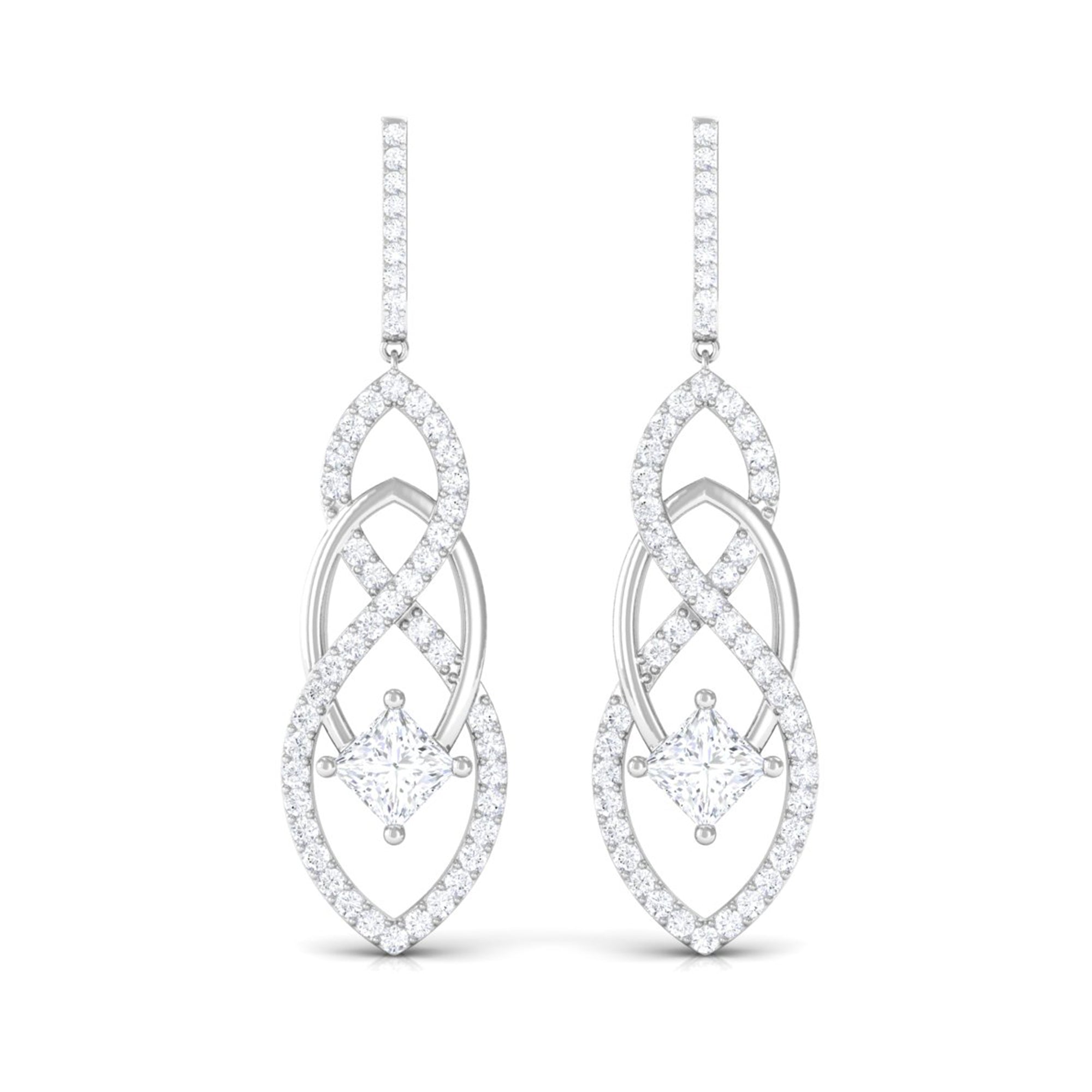 Rosec Jewels-Certified Lab Grown Bridal Dangle Earrings