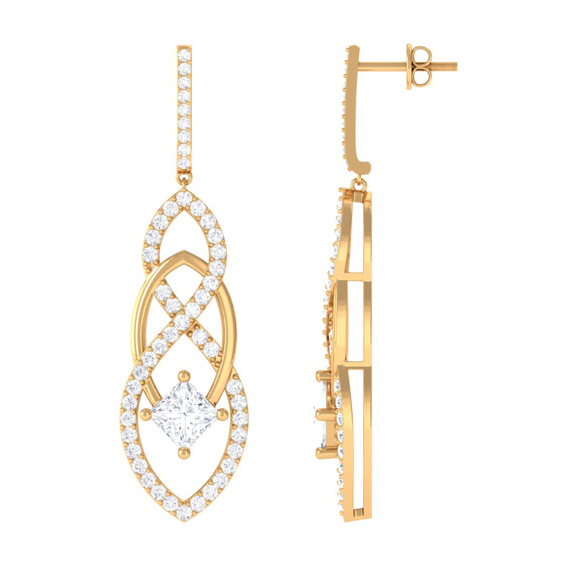 Rosec Jewels-Certified Lab Grown Bridal Dangle Earrings