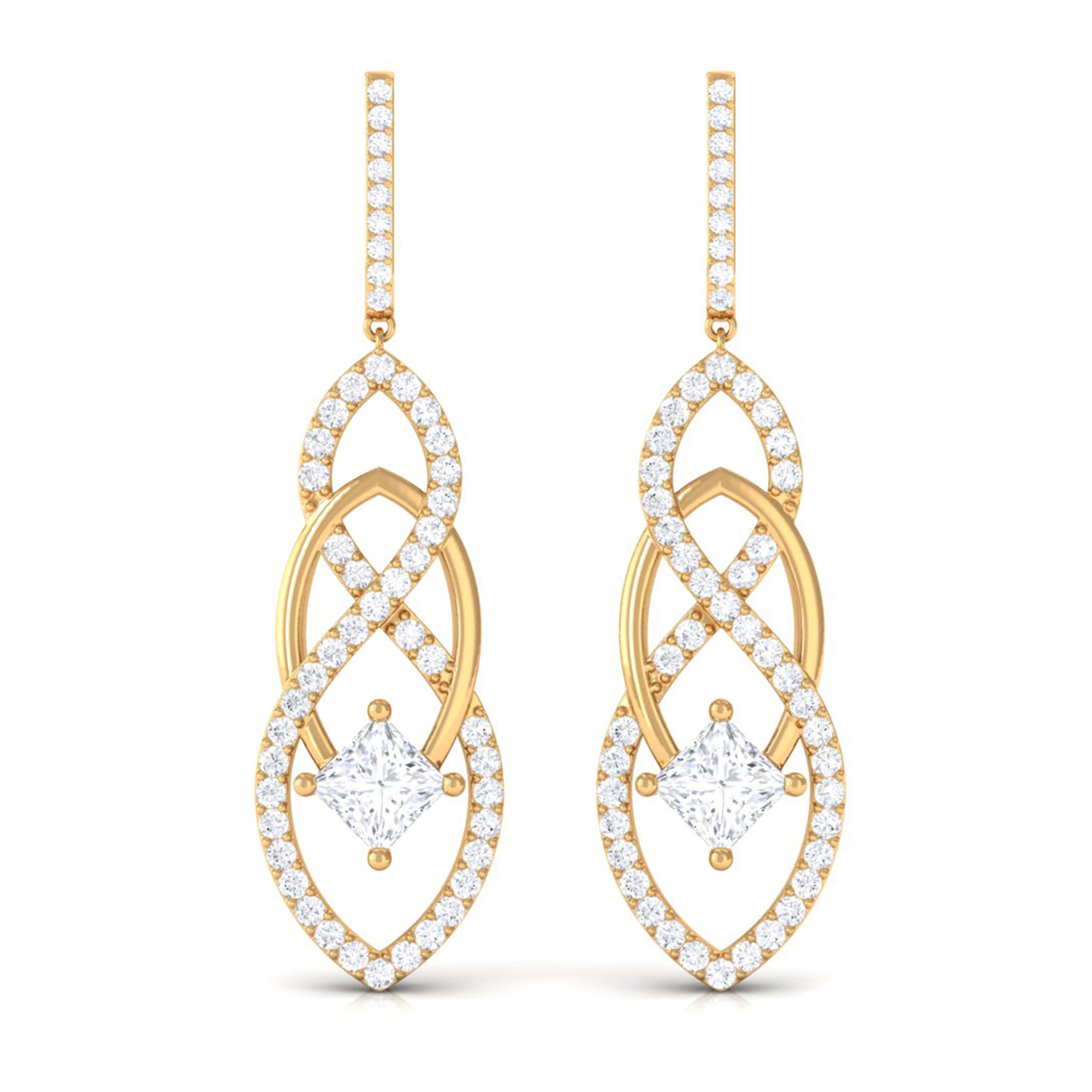 Rosec Jewels-Certified Lab Grown Bridal Dangle Earrings