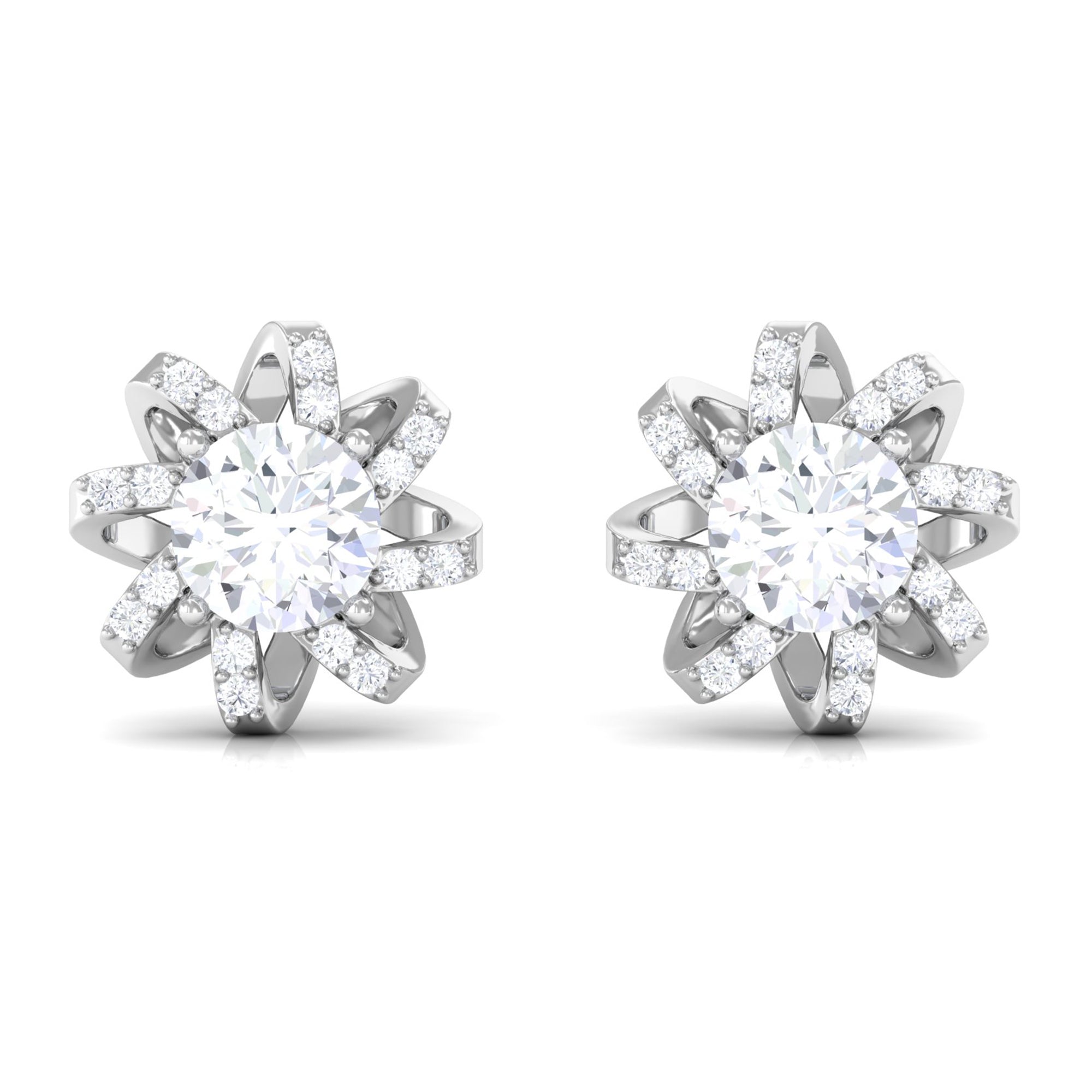 Rosec Jewels-Lab Grown Diamond Round Solitaire Stud Earrings with Screw Back