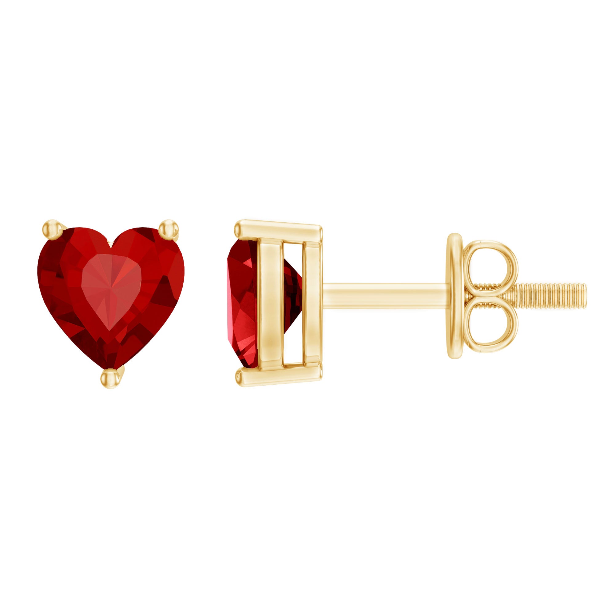 Rosec Jewels-Heart Shape Lab Grown Ruby Valentines Day Earrings