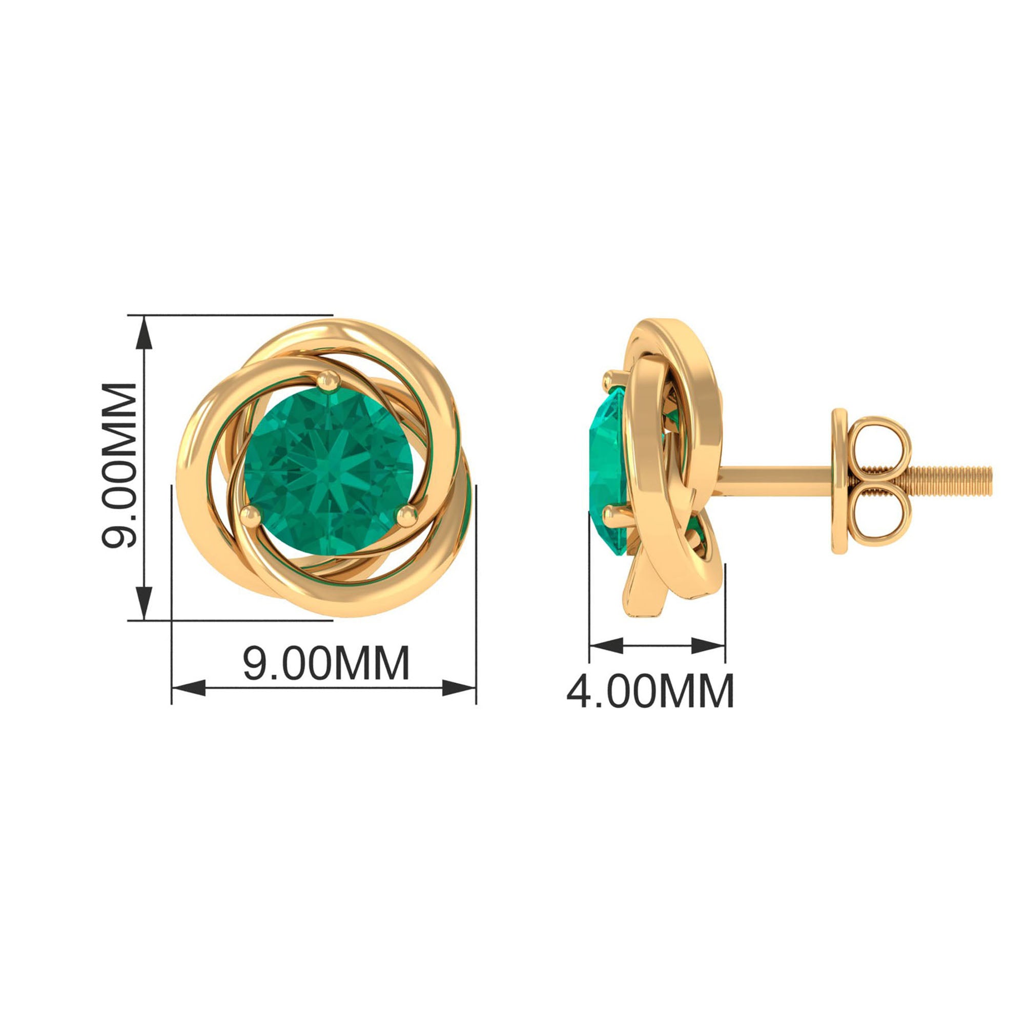 1 CT Emerald Classic Stud Earrings for Women Emerald - ( AAA ) - Quality - Rosec Jewels