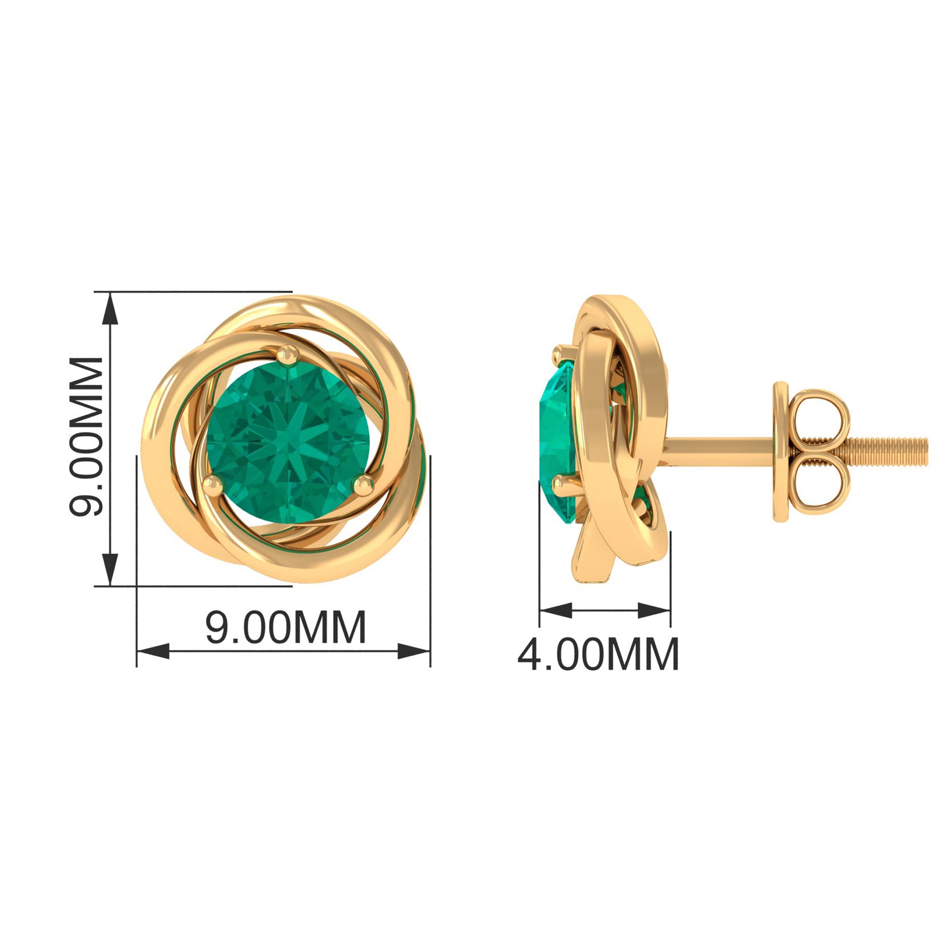 1 CT Emerald Classic Stud Earrings for Women Emerald - ( AAA ) - Quality - Rosec Jewels