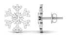 Rosec Jewels-1/2 CT Snowflake Diamond Stud Earrings for Women