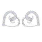 Rosec Jewels-Two Tone Heart Stud Earrings with 1/2 CT Diamonds