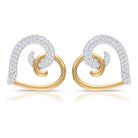 Rosec Jewels-Two Tone Heart Stud Earrings with 1/2 CT Diamonds