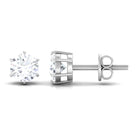 Certified Zircon Solitaire Screw Back Stud Earrings Zircon - ( AAAA ) - Quality - Rosec Jewels