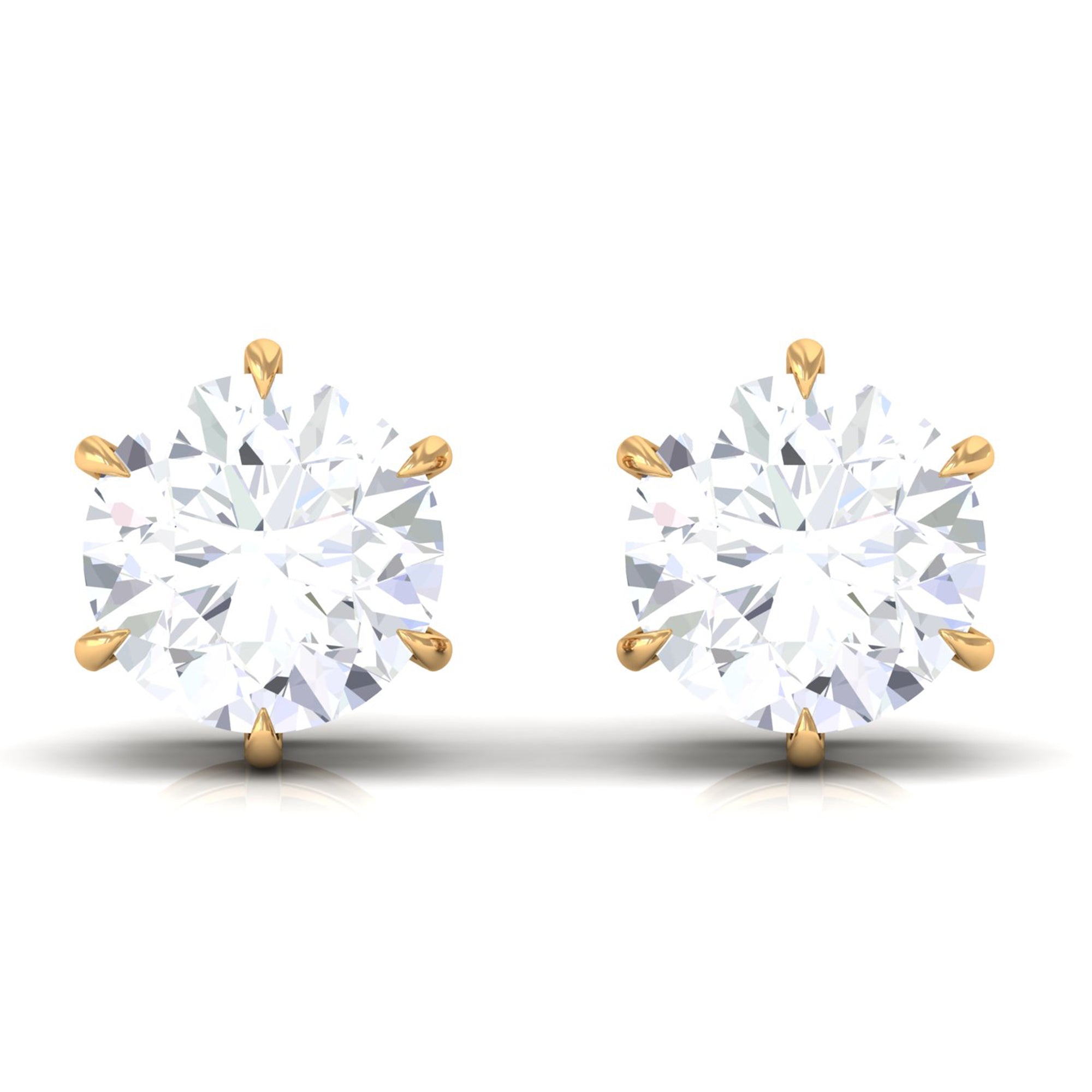 Certified Zircon Solitaire Screw Back Stud Earrings Zircon - ( AAAA ) - Quality - Rosec Jewels