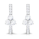 1.25 CT Round Zircon Trio Hinged Hoop Earrings Zircon - ( AAAA ) - Quality - Rosec Jewels