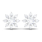 3/4 CT Round Cut Cubic Zirconia Floral Stud Earrings Zircon - ( AAAA ) - Quality - Rosec Jewels