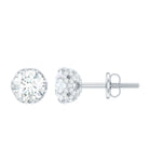 1.50 CT Solitaire Zircon Flower Stud Earrings Zircon - ( AAAA ) - Quality - Rosec Jewels