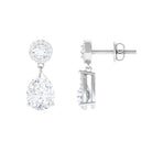 3 CT Classic Zircon Bridal Drop Earrings in Silver Zircon - ( AAAA ) - Quality 92.5 Sterling Silver - Rosec Jewels