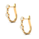 Natural Diamond Classic J Hoop Earrings in Gold Diamond - ( HI-SI ) - Color and Clarity - Rosec Jewels