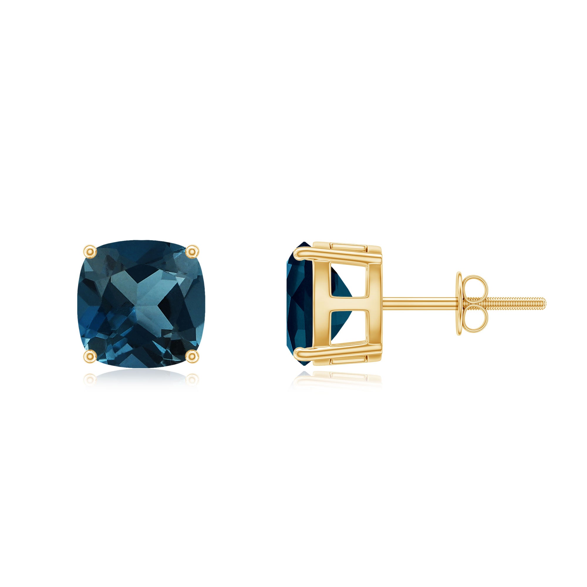 10kt gold popular earrings, 1 carat total blue topaz