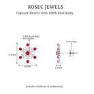 1/4 CT Ruby Snowflake Stud Earrings Ruby - ( AAA ) - Quality - Rosec Jewels